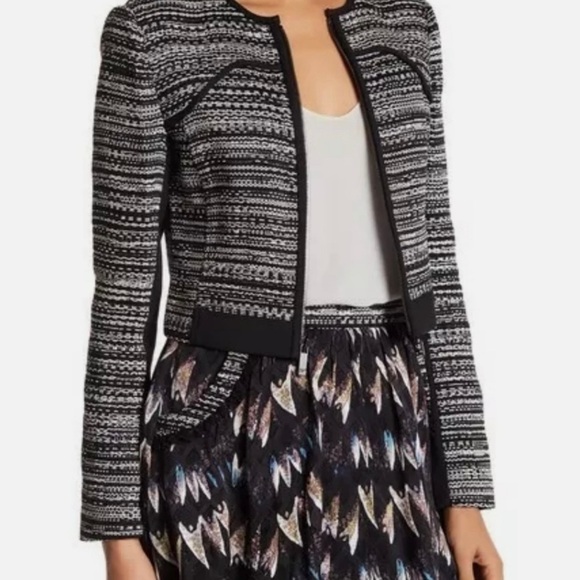 Diane Von Furstenberg Caity Crop Weave Jacket - Picture 1 of 14